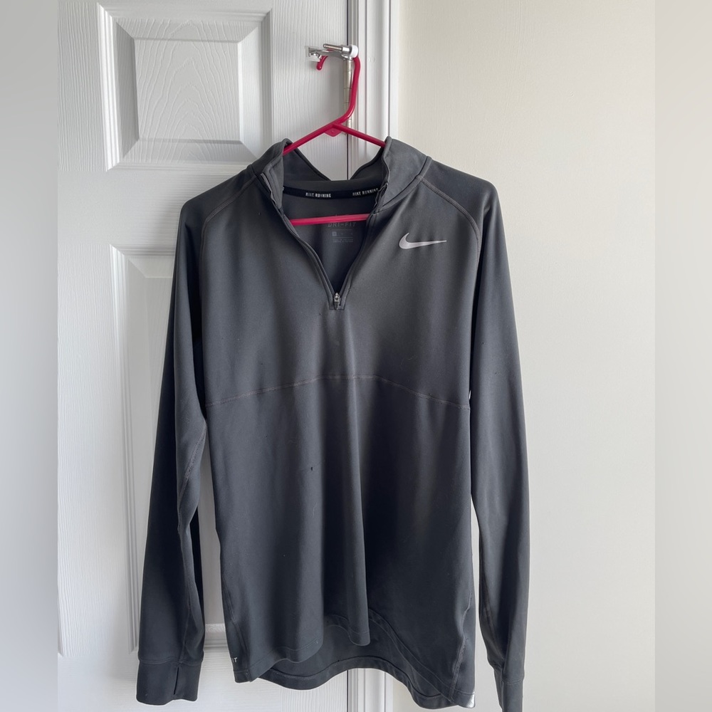 Nike Dri Fit Zip Up - Gray - Large